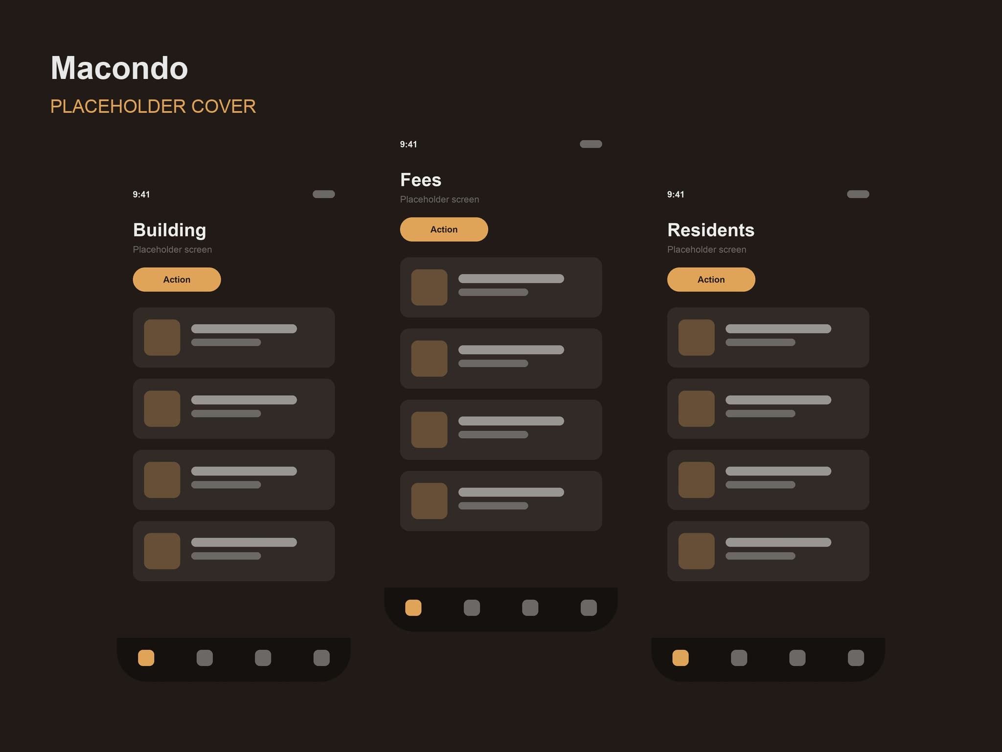 PLACEHOLDER — the Macondo app on three phones